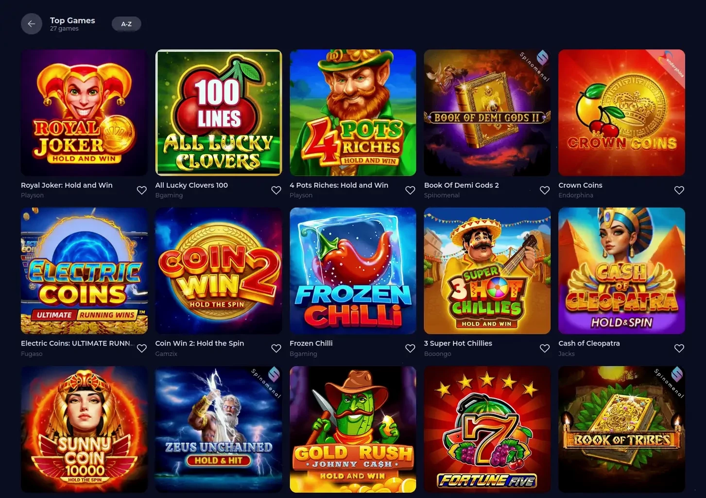Каталог игр Нивабет